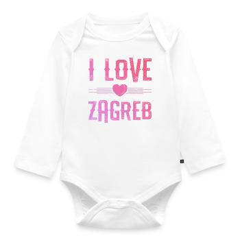 I Love Zagreb - Organic Longsleeve Baby Bodysuit - white - Front