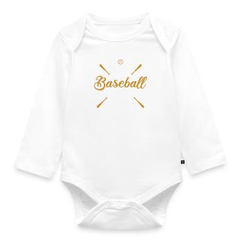 Meilleur joueur de baseball dans le monde Cadeau de baseball - Body Bébé bio manches longues - blanc - Devant