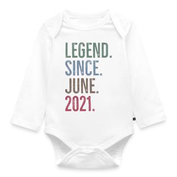 Legend Since June 2021 - Organic Longsleeve Baby Bodysuit - white - Front