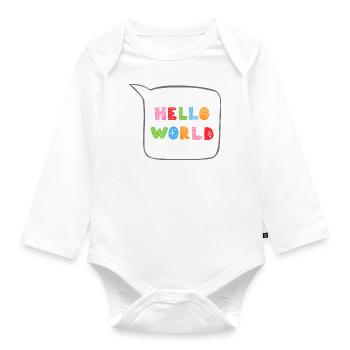 süße Babysprüche Babykleidung Kinderkleidung - Baby Bio-Langarm-Body - Weiß - Vorne