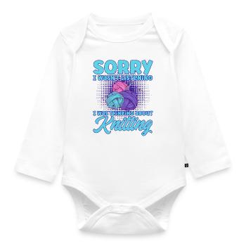 Knitting Knitting Lovers Knitting Gift - Organic Longsleeve Baby Bodysuit - white - Front
