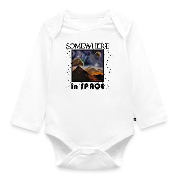 Somewhere in space a mysterious planet - Organic Longsleeve Baby Bodysuit - white - Front