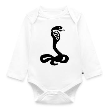 Snake Cobra - Organic Longsleeve Baby Bodysuit - white - Front