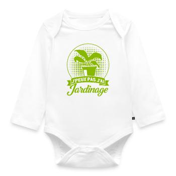 Hobbygärtner Schrebergarten Gärtner Geschenk - Baby Bio-Langarm-Body - Weiß - Vorne