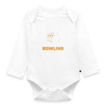 Das Leben ist besser mit Bowling Spruch Geschenk - Baby Bio-Langarm-Body - Weiß - Vorne