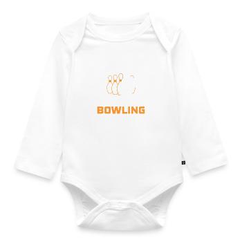 Das Leben ist besser mit Bowling Spruch Geschenk - Baby Bio-Langarm-Body - Weiß - Vorne