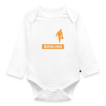 Never Stop Playing the Game Bowling Gift - Organic Longsleeve Baby Bodysuit - white - Front