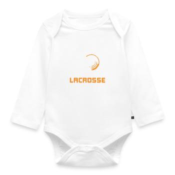 Life is better with lacrosse saying gift - Organic Longsleeve Baby Bodysuit - white - Front