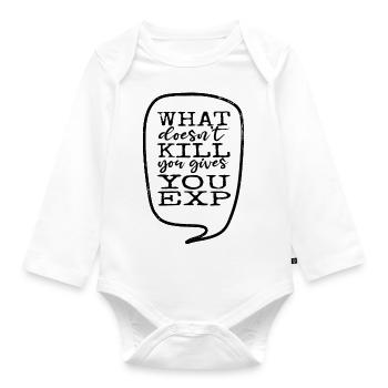 humor controler birthday present gift - Organic Longsleeve Baby Bodysuit - white - Front