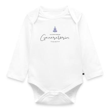 Human Design "Manifestierende Generatorin" - Baby Bio-Langarm-Body - Weiß - Vorne