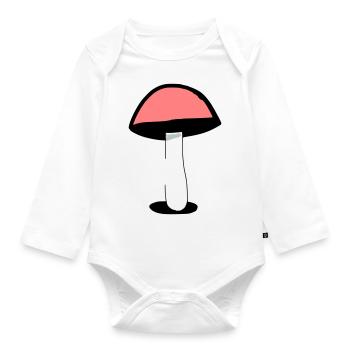 Mushroom Mushrooms Poisonous Mushrooms Mycology Earthy Vector 3 - Organic Longsleeve Baby Bodysuit - white - Front