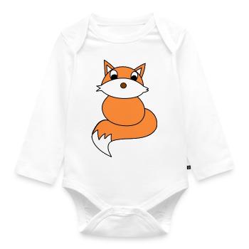 Kleiner Fuchs Illustration - Baby Bio-Langarm-Body - Weiß - Vorne