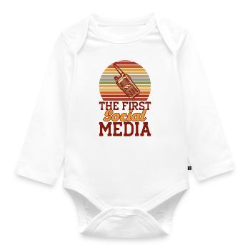 Radio amateur Morse code broadcast amateur radio - Organic Longsleeve Baby Bodysuit - white - Front