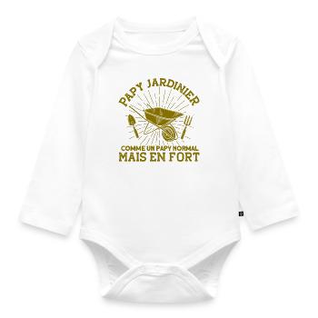 Schrebergarten Garten Hobbygärtner Geschenk - Baby Bio-Langarm-Body - Weiß - Vorne