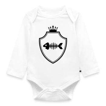 Fish Coat of Arms Bones Bones - Organic Longsleeve Baby Bodysuit - white - Front