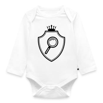 Lupe Wappen - Baby Bio-Langarm-Body - Weiß - Vorne