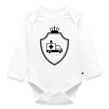 Ambulance Coat of arms Ambulance - Organic Longsleeve Baby Bodysuit - white - Front
