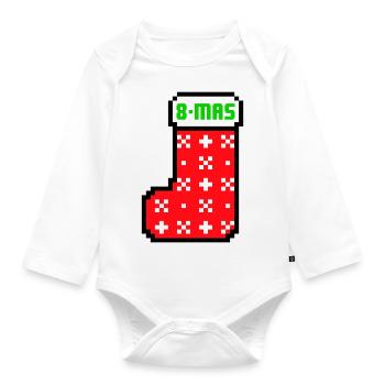 8bits Christmas Stocking - Body Bébé bio manches longues - blanc - Devant