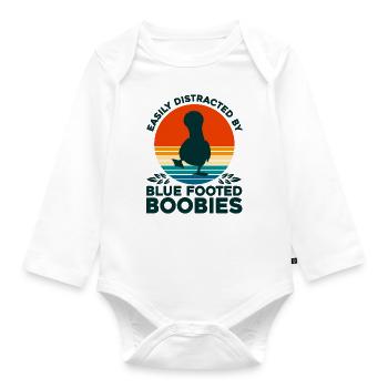 Seevogel Blaufußtölpel Vogelbeobachter Geschenk - Baby Bio-Langarm-Body - Weiß - Vorne