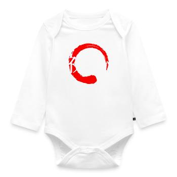Shoshin meaning Japanese kanji words character - Organic Longsleeve Baby Bodysuit - white - Front