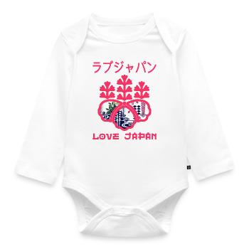 Emblem Japanese Symbol Crest Word Kanji Love - Organic Longsleeve Baby Bodysuit - white - Front