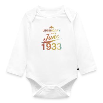 90e anniversaire Légendaire Juin 1933 Année 33 - Body Bébé bio manches longues - blanc - Devant