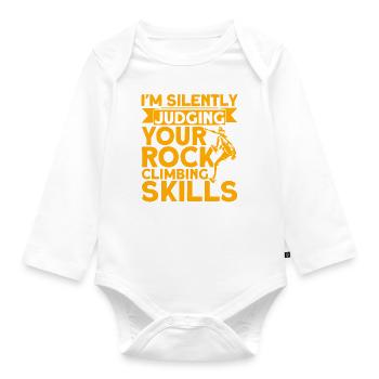 Ich beurteile deine Kletterfähigkeiten Felskletter - Baby Bio-Langarm-Body - Weiß - Vorne