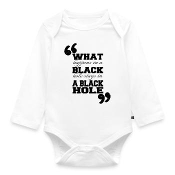 humor weightless spaceship funny quote - Organic Longsleeve Baby Bodysuit - white - Front