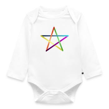 Triangles - graphics - graphic design - Organic Longsleeve Baby Bodysuit - white - Front