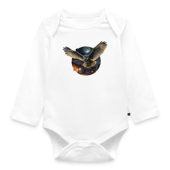 Owl Night Long Night Owl Owl Night Service - Body Bébé bio manches longues - blanc - Devant