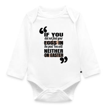 baby rabbit fun cool quote decoration gift funny - Baby Bio-Langarm-Body - Weiß - Vorne