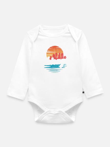 Chicago - Baby Bio-Langarm-Body - Weiß