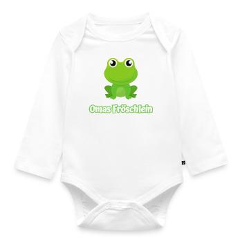 Omas Fröschlein kleiner Frosch Enkel - Baby Bio-Langarm-Body - Weiß - Vorne