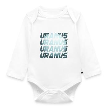 Uranus Design - Baby Bio-Langarm-Body - Weiß - Vorne