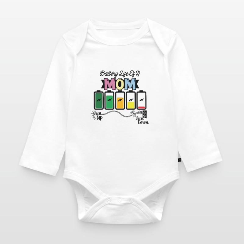 Batterielebensdauer Einer Mutter Baby Bio-Langarm-Body