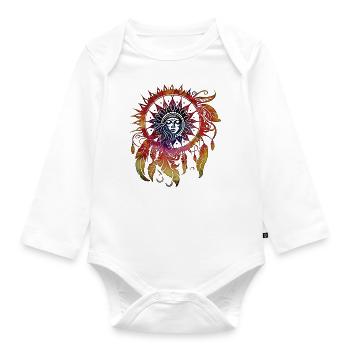 Traumfänger, Frauen Power, Sonne, Tribal Stil - Baby Bio-Langarm-Body - Weiß - Vorne