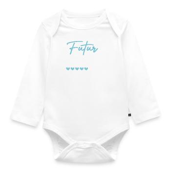 Futur papa veuillez patienter - Body Bébé bio manches longues - blanc - Devant