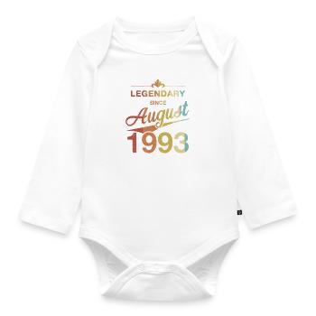 30th Birthday Legendary August 1993 Volume 93 - Organic Longsleeve Baby Bodysuit - white - Front
