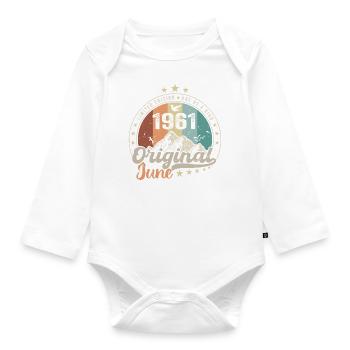 June 1961 Retro Vintage Birthday Gift 1961 - Organic Longsleeve Baby Bodysuit - white - Front