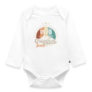 Juin 1976 Retro Vintage Cadeau d’anniversaire 1976 - Body Bébé bio manches longues - blanc - Devant