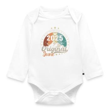 Juni 2025 Retro Vintage Geburtstagsgeschenk 2025 - Baby Bio-Langarm-Body - Weiß - Vorne