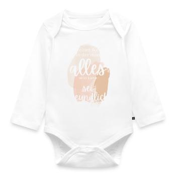 POSITIVE EINSTELLUNG MINDSET Motivation - Baby Bio-Langarm-Body - Weiß - Vorne