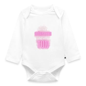POSITIVE EINSTELLUNG MINDSET Motivation - Baby Bio-Langarm-Body - Weiß - Vorne
