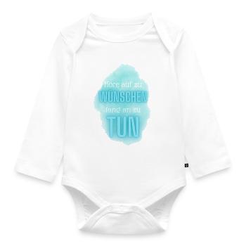 POSITIVE EINSTELLUNG MINDSET Motivation - Baby Bio-Langarm-Body - Weiß - Vorne