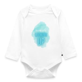 POSITIVE EINSTELLUNG MINDSET Motivation - Baby Bio-Langarm-Body - Weiß - Vorne