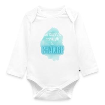 POSITIVE EINSTELLUNG MINDSET Motivation - Baby Bio-Langarm-Body - Weiß - Vorne