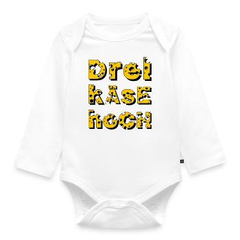 Dreikäsehoch - Baby Bio-Langarm-Body - Weiß - Vorne