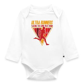 Ultramarathon Runner Ultramarathon Trail Running Ges - Organic Longsleeve Baby Bodysuit - white - Front