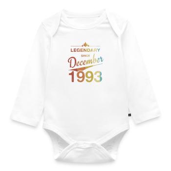 30th Birthday Legendary December 1993 Volume 93 - Organic Longsleeve Baby Bodysuit - white - Front