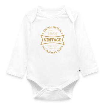 60th Birthday Vintage 1964 Vintage 60 Years - Organic Longsleeve Baby Bodysuit - white - Front
